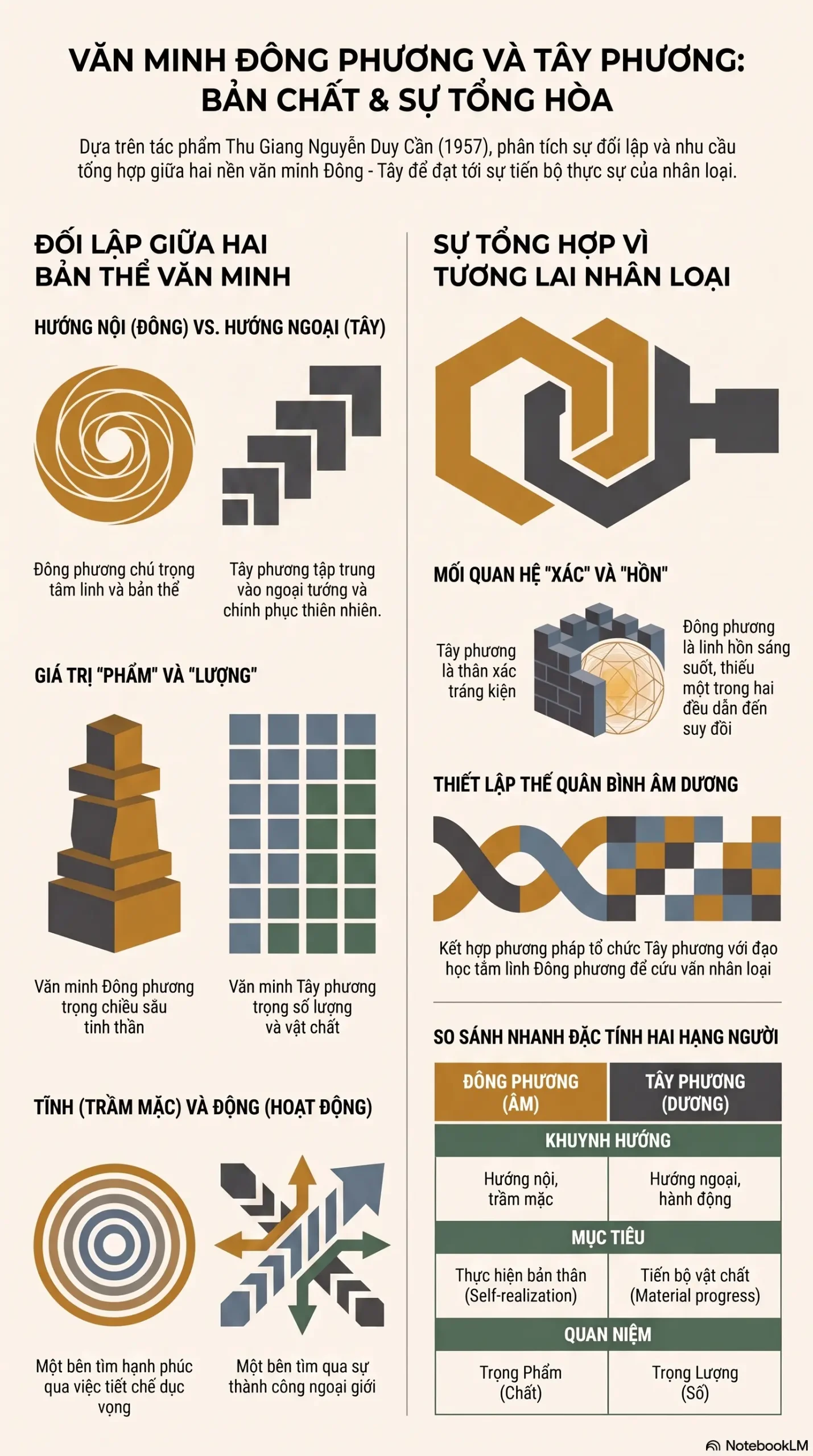 Infographic - Văn Minh Đông Phương và Tây Phương: Tìm Lại Điểm Cân Bằng Trong