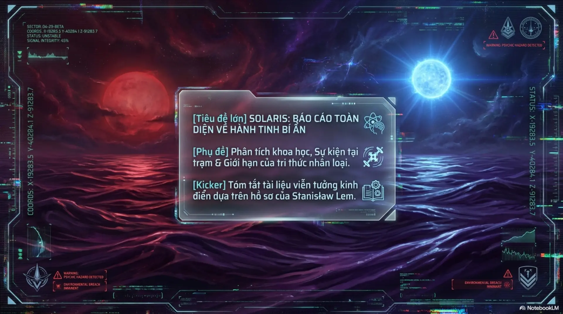 Slide Tóm tắt 1 - [Review] Solaris: Khi Vũ Trụ Là Một Tấm Gương Soi Chiếu Nội Tâm Con Người