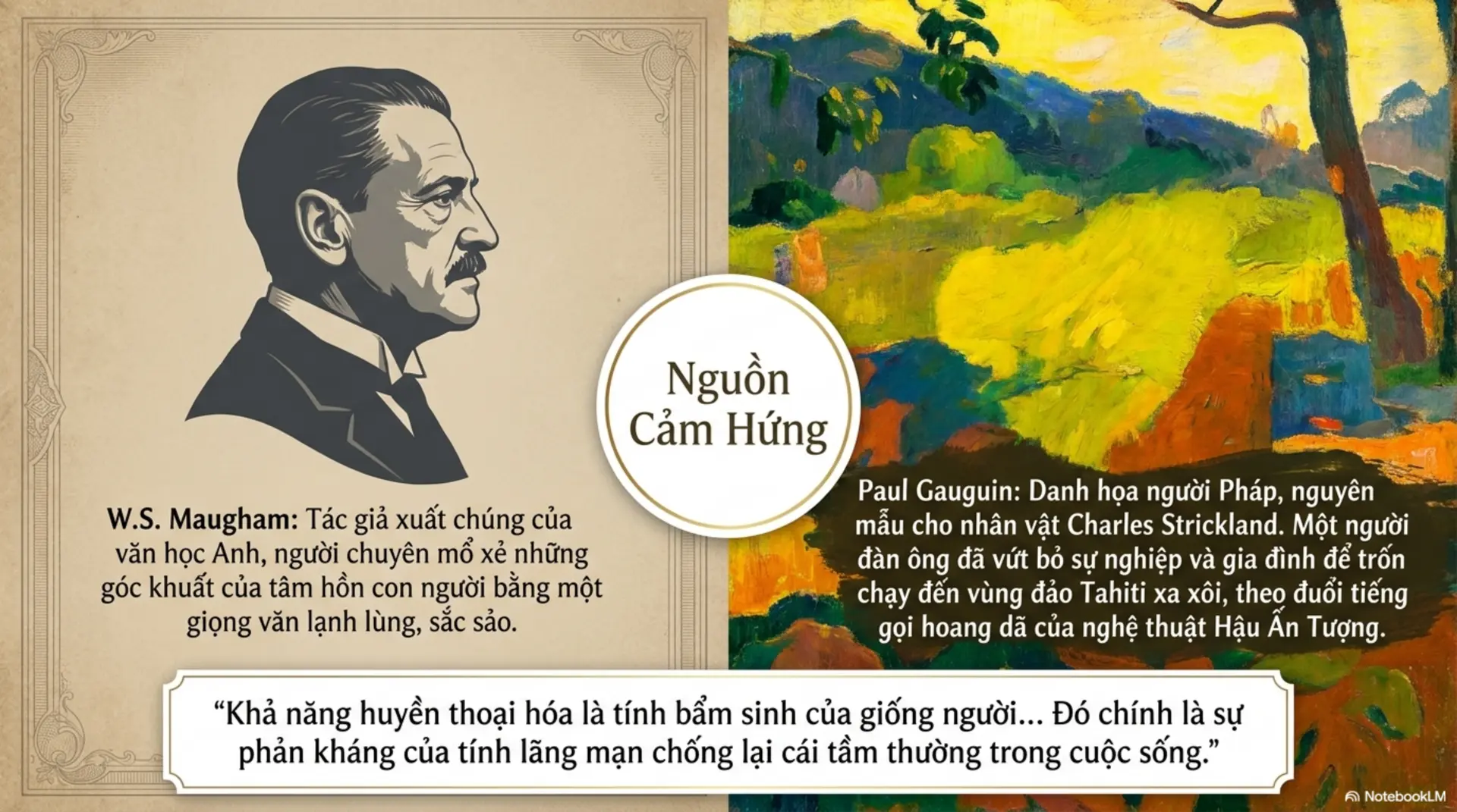 Slide Tóm tắt 2 - Mặt Trăng Và Đồng Sáu Xu: Khi Tiếng Gọi Nghệ Thuật Phá Vỡ Mọi Xiềng Xích