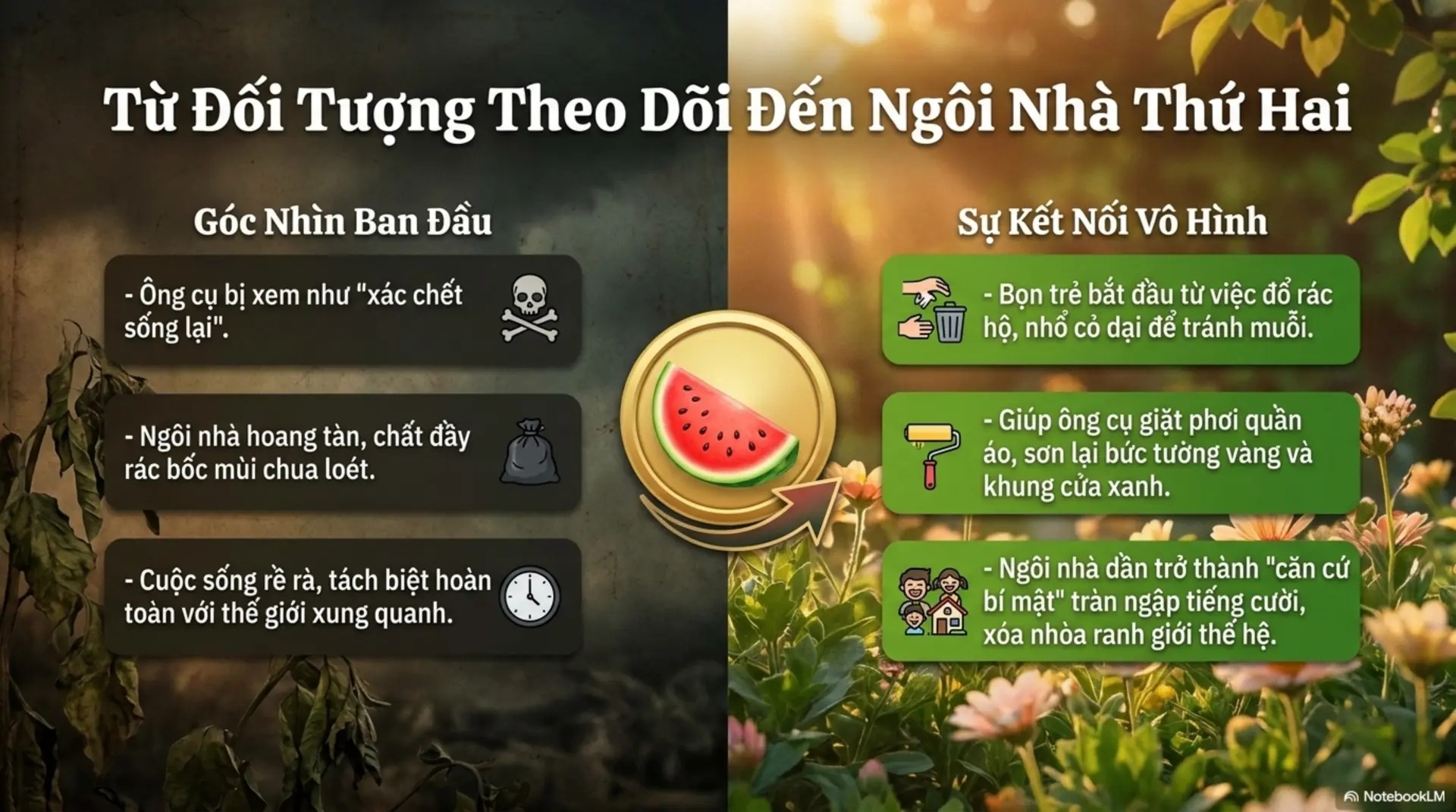 Slide Tóm tắt 5 - KHU VƯỜN MÙA HẠ - HÀNH TRÌNH ĐI TÌM SỰ SỐNG TRONG DÁNG HÌNH CÁI CHẾT