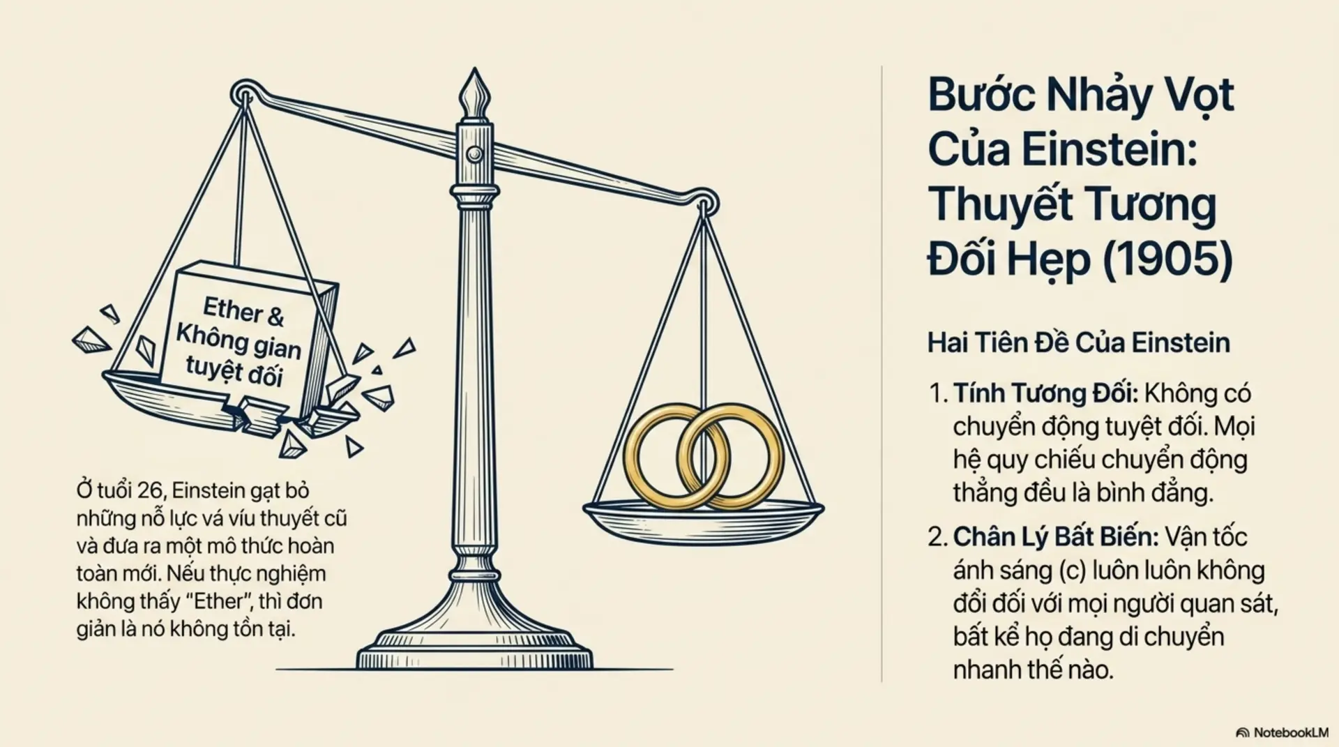 Slide Tóm tắt 5 - Thuyết Tương Đối Cho Mọi Người: Hành Trình Khám Phá Vũ Trụ Qua Tư Duy Einstein