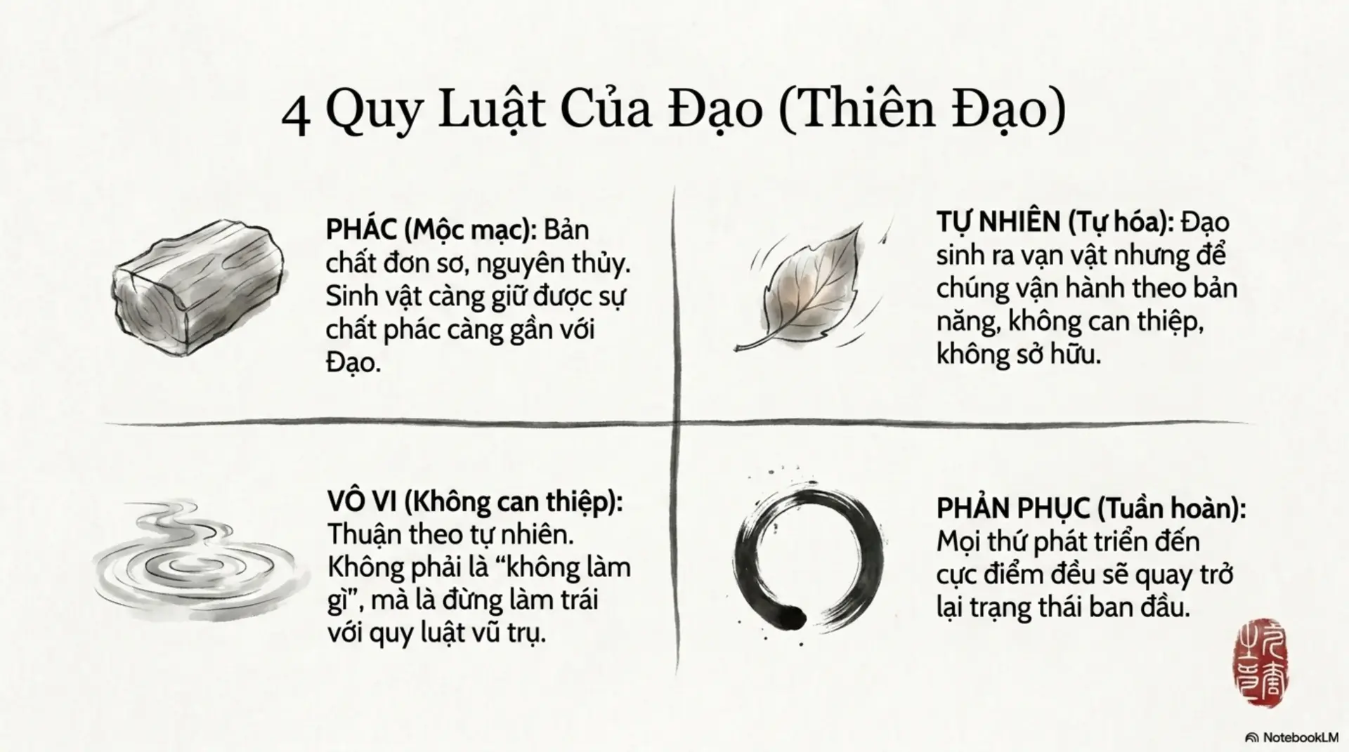 Slide Tóm tắt 5 - Lão Tử và Đạo Đức Kinh: Hành Trình Tìm Về Bản Nguyên Giữa Vũ Trụ Sách Mecobooks