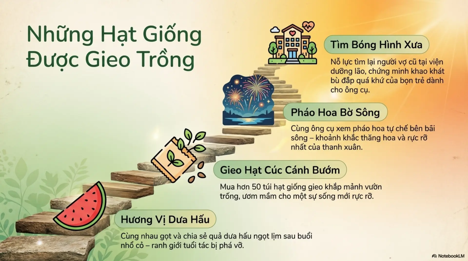 Slide Tóm tắt 6 - KHU VƯỜN MÙA HẠ - HÀNH TRÌNH ĐI TÌM SỰ SỐNG TRONG DÁNG HÌNH CÁI CHẾT