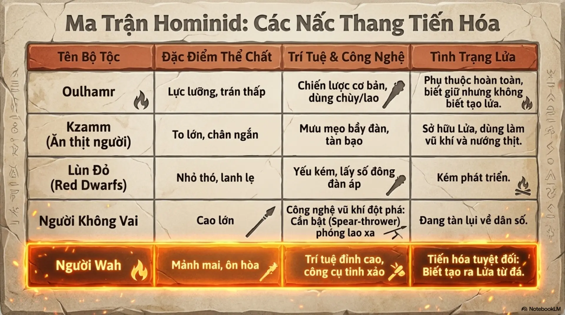 Slide Tóm tắt 7 - Đoạt Lửa: Cuộc Chiến Sinh Tồn Và Khát Vọng Ánh Sáng Của Bình Minh Nhân Loại