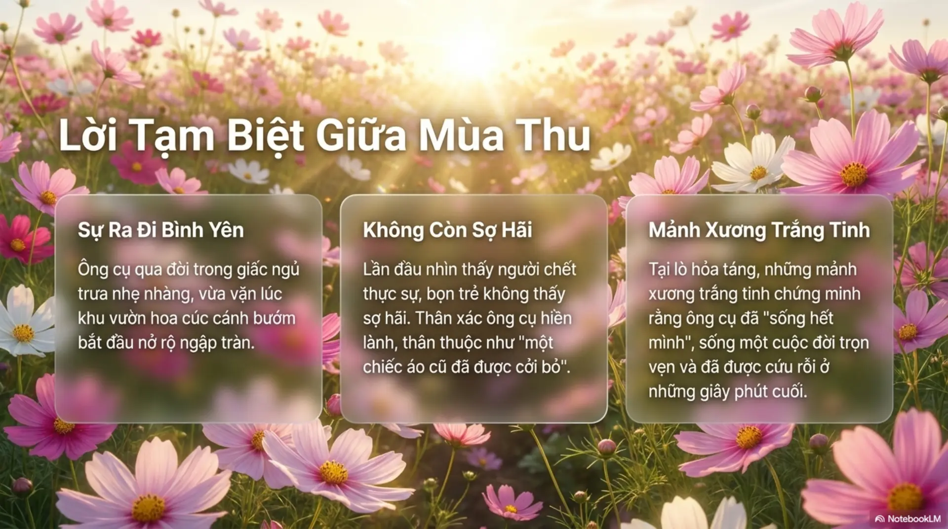 Slide Tóm tắt 8 - KHU VƯỜN MÙA HẠ - HÀNH TRÌNH ĐI TÌM SỰ SỐNG TRONG DÁNG HÌNH CÁI CHẾT