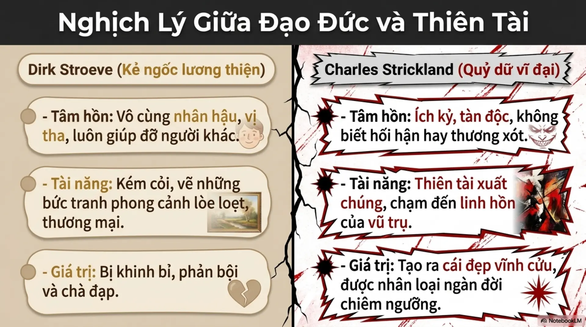 Slide Tóm tắt 9 - Mặt Trăng Và Đồng Sáu Xu: Khi Tiếng Gọi Nghệ Thuật Phá Vỡ Mọi Xiềng Xích