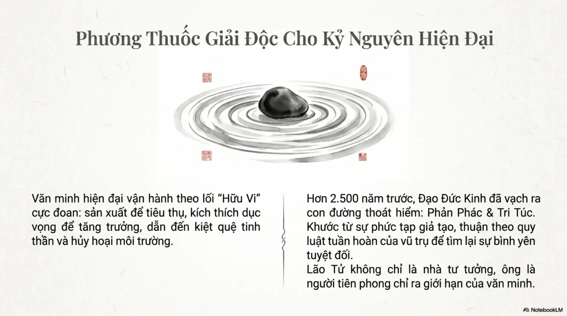 Slide Tóm tắt 13 - Lão Tử và Đạo Đức Kinh: Hành Trình Tìm Về Bản Nguyên Giữa Vũ Trụ Sách Mecobooks