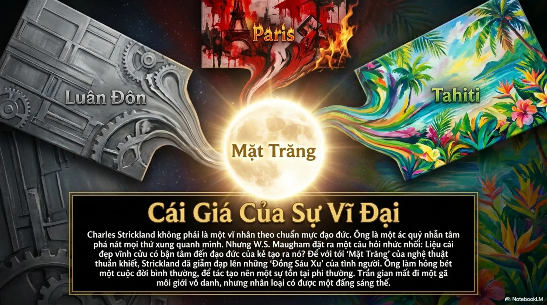 Slide Tóm tắt 15 - Mặt Trăng Và Đồng Sáu Xu: Khi Tiếng Gọi Nghệ Thuật Phá Vỡ Mọi Xiềng Xích